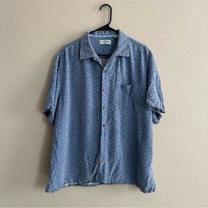 Caribbean Pure Silk Mens Button Down Textured Shirt